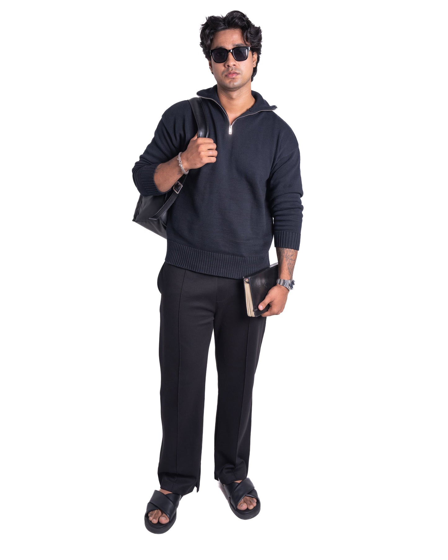 Quarter-zip - Oversized - Charcoal