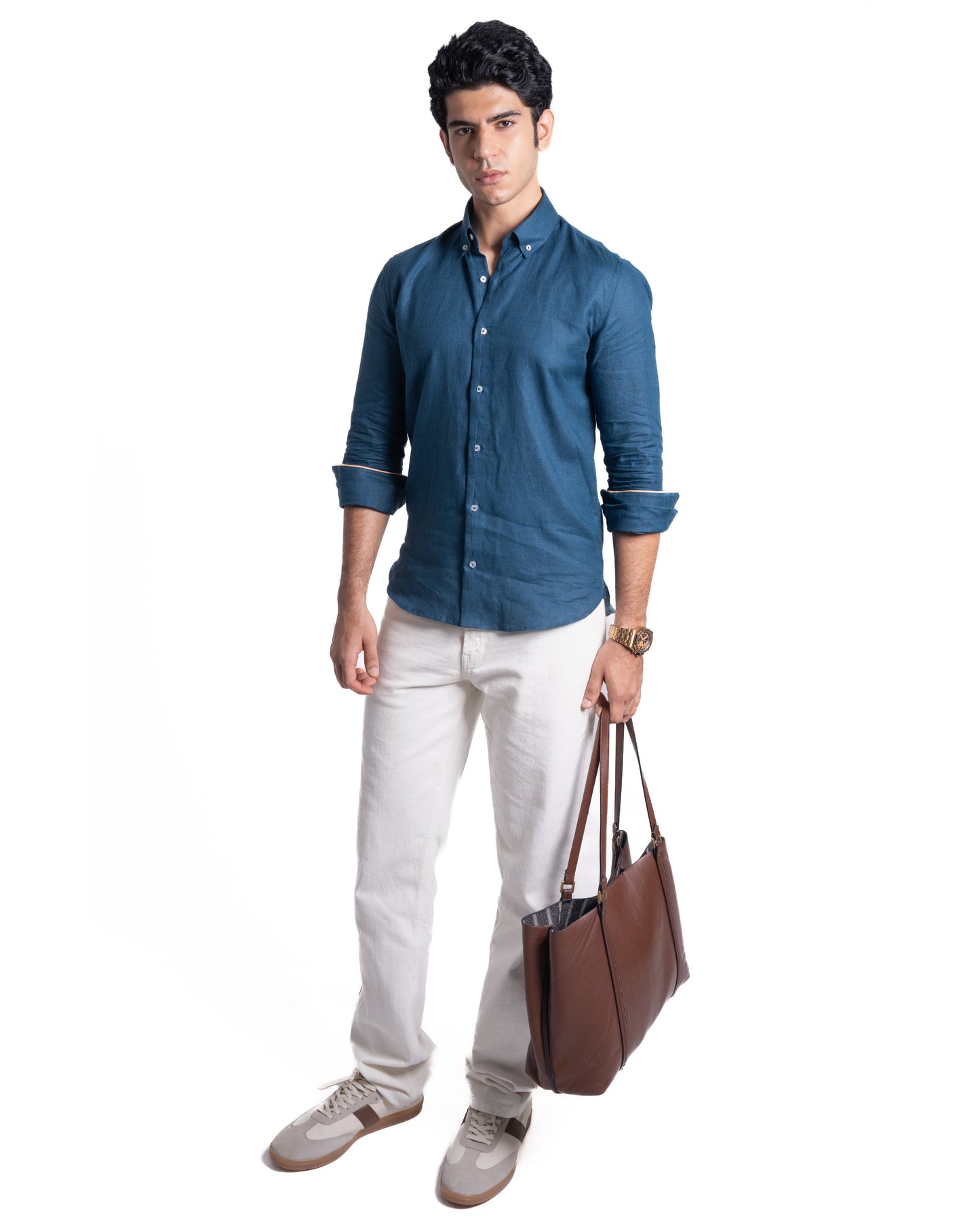 Pure Linen Shirt - Earthy - Midnight
