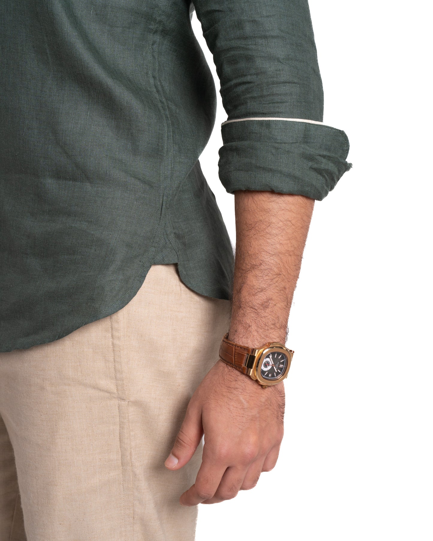 Pure Linen Shirt - Earthy - Moss