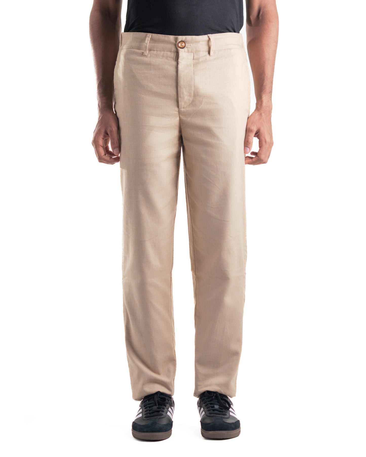 Linen Blend Trousers - Sand