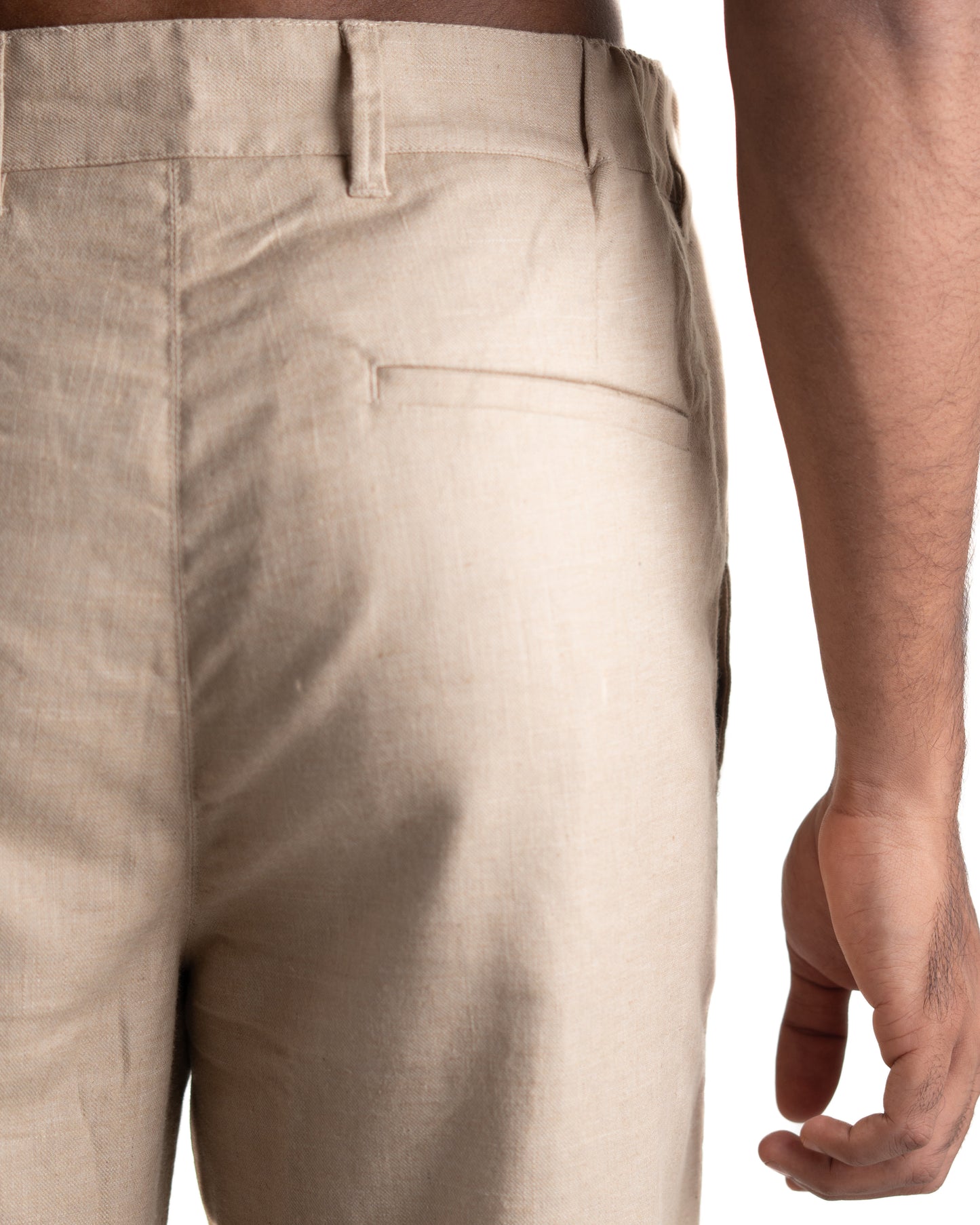 Linen Blend Trousers - Sand