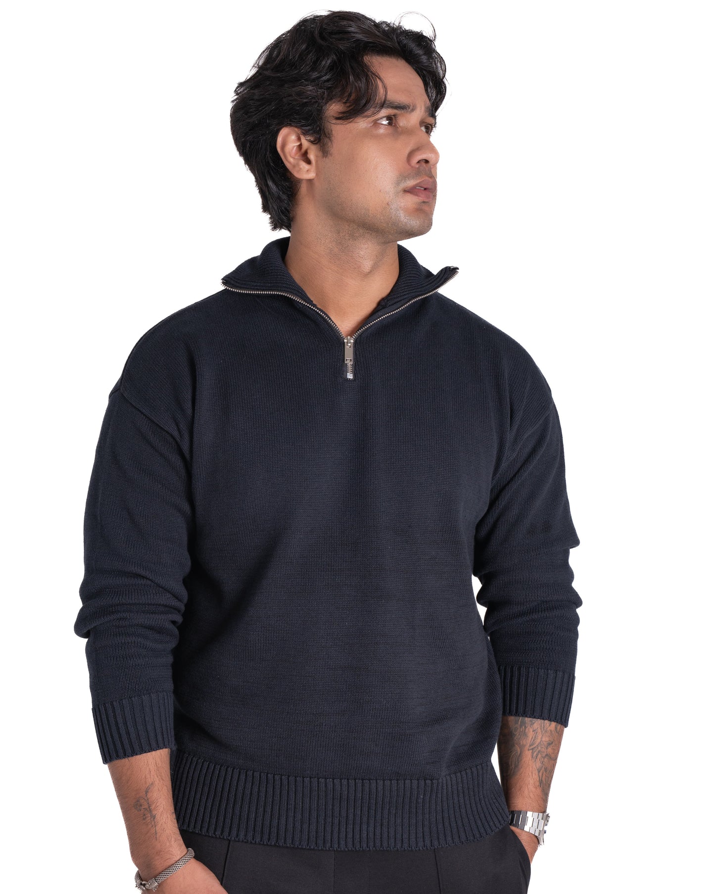 Quarter-zip - Oversized - Charcoal