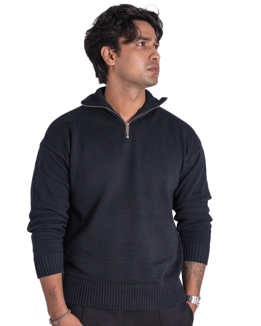 Quarter-zip - Oversized - Charcoal