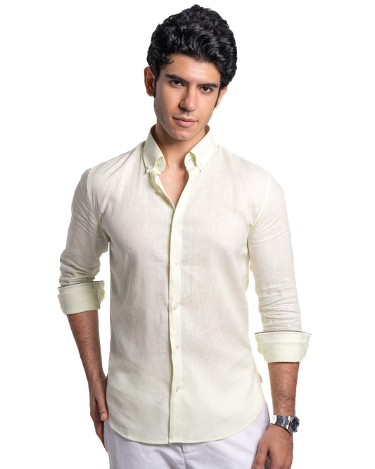 Pure Linen Shirt - Pastels - Citrine