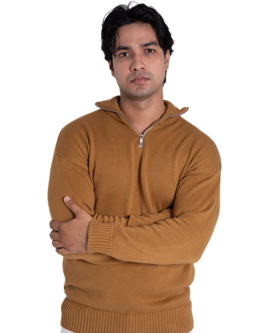 Quarter-zip - Oversized - Dune