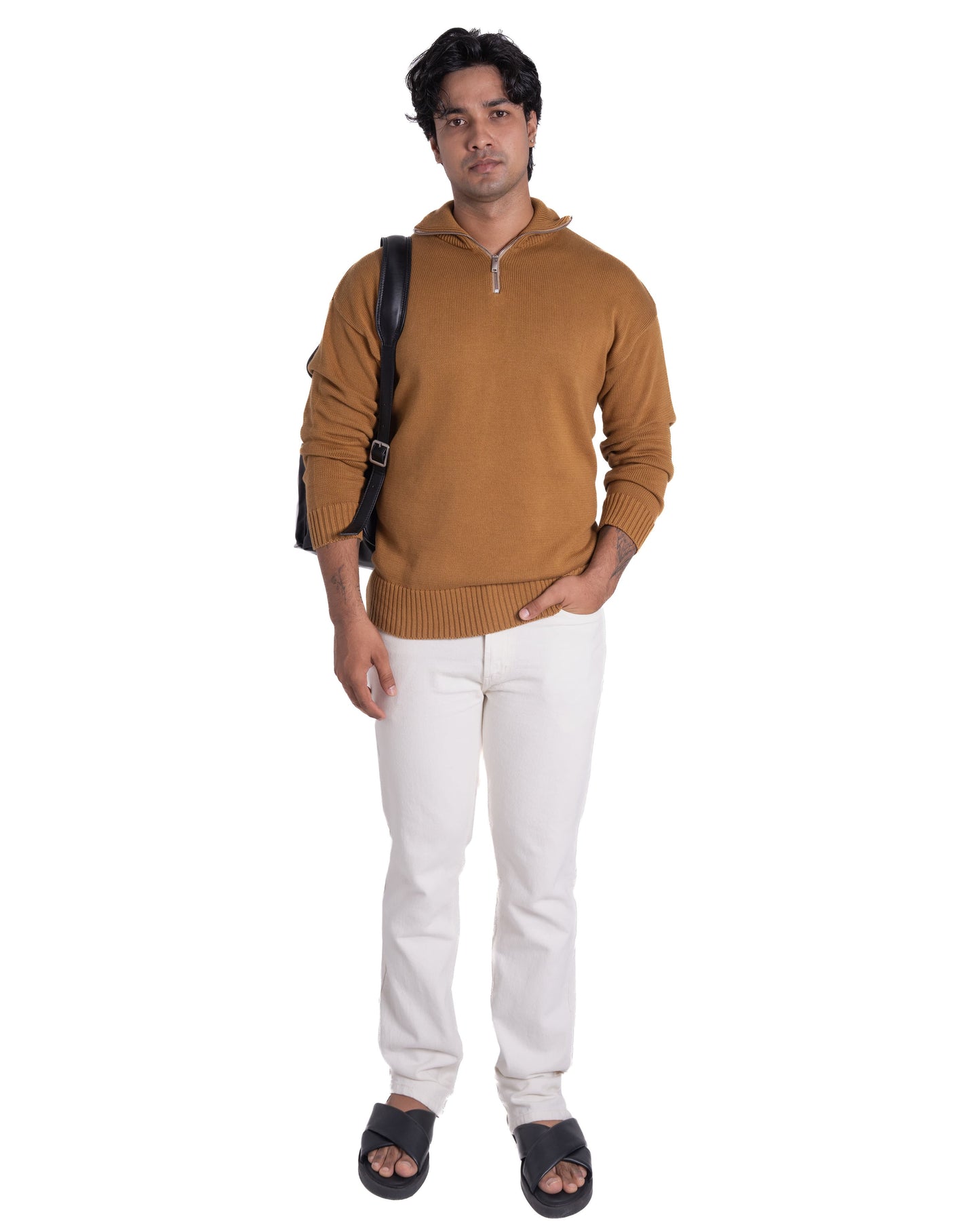 Quarter-zip - Oversized - Dune