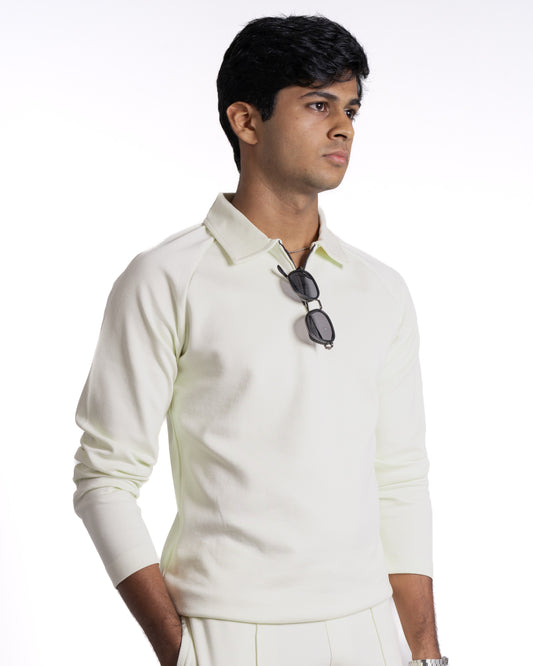 Still Full - Sleeved Polo - Ivory