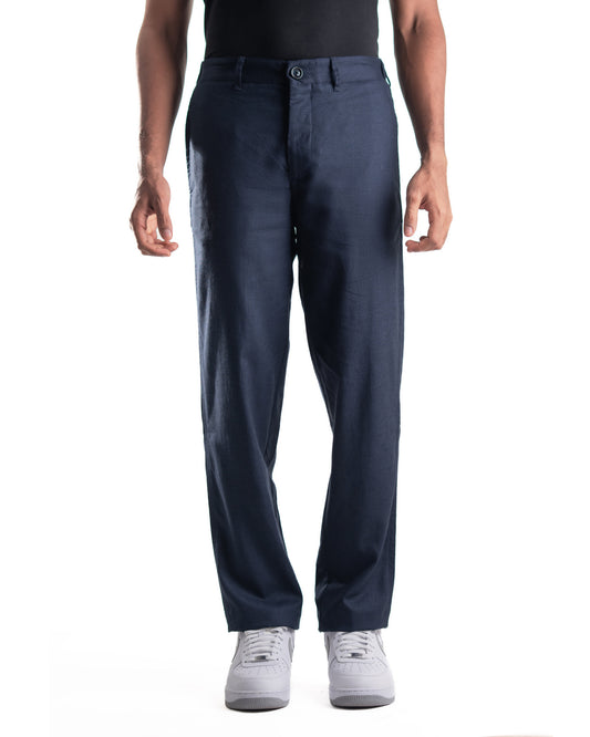 Linen - Lyocell Trousers - Dark Navy