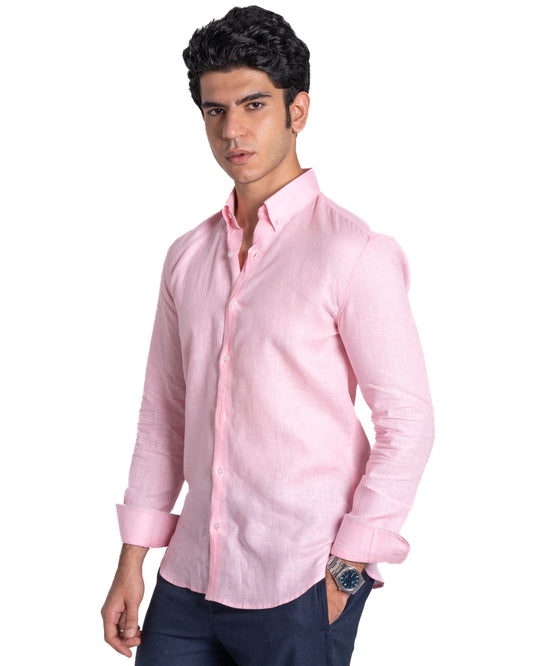 Pure Linen Shirt - Pastels - Blush