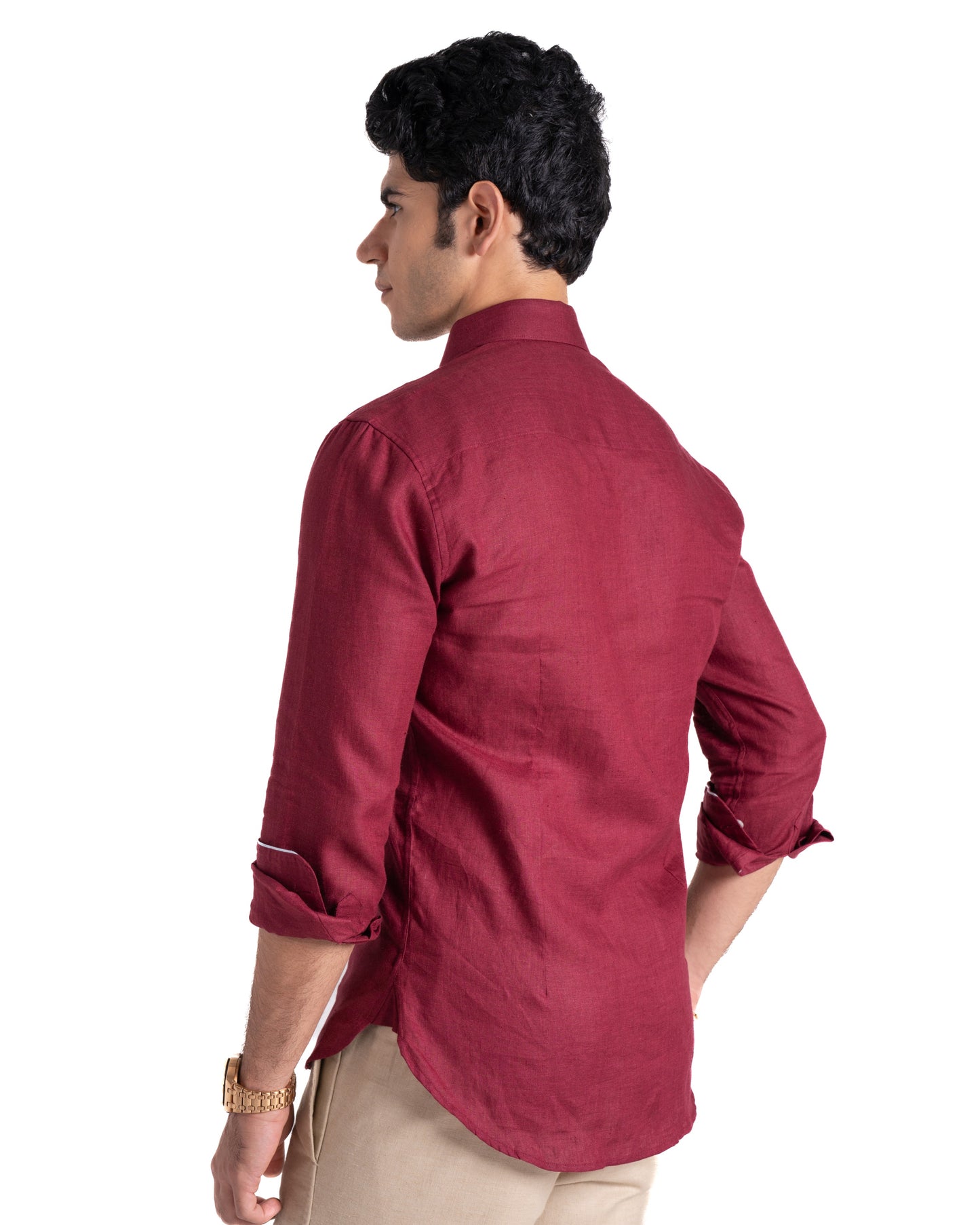 Pure Linen Shirt - Earthy - Oxblood