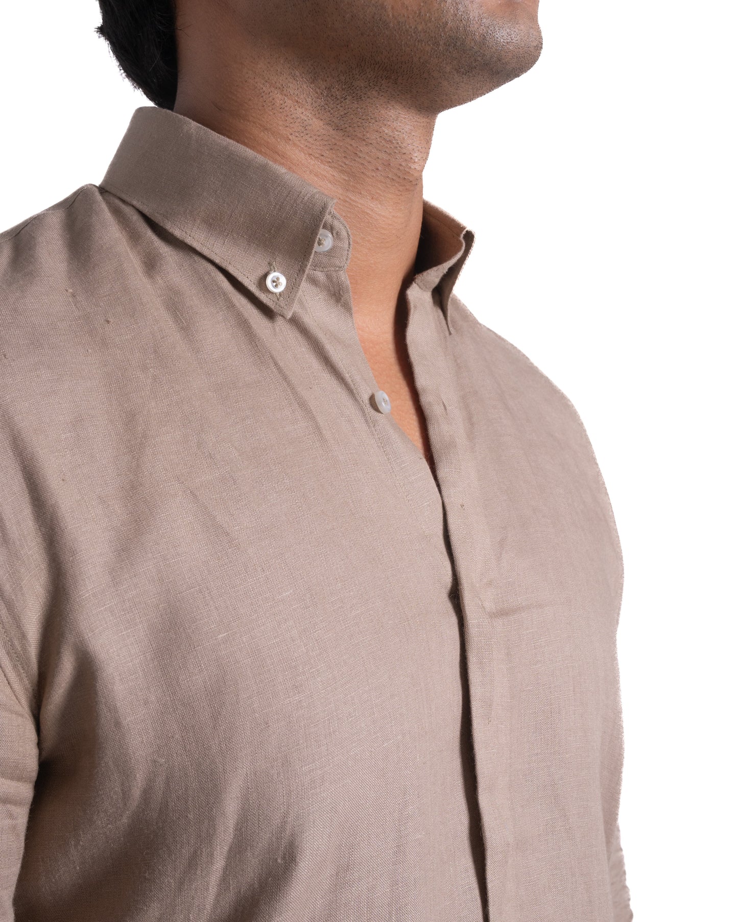 Pure Linen Shirt - Earthy - Sand