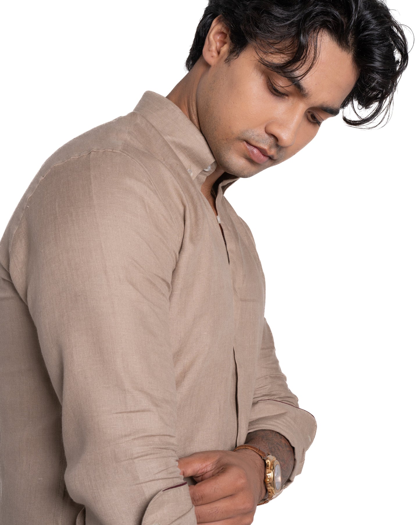 Pure Linen Shirt - Earthy - Sand