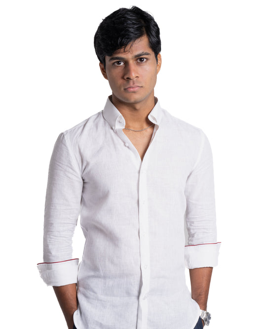 Pure Linen Shirt - Pastels - Cloud